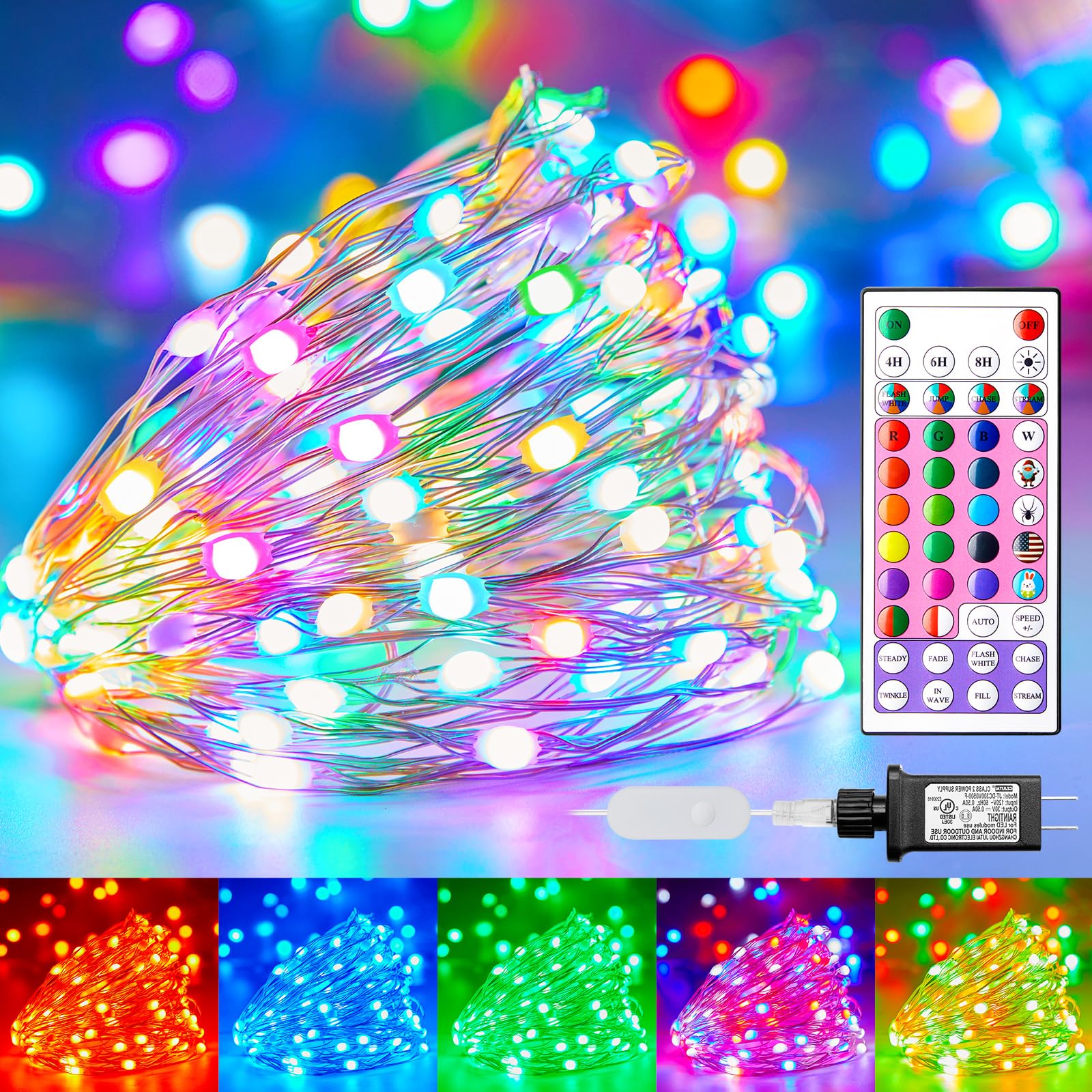 Foto 2 pulgar | Guirnalda De Luces Minetom Que Cambian De Color, 22 Colores, 20 M, 200 Led - Venta Internacional.