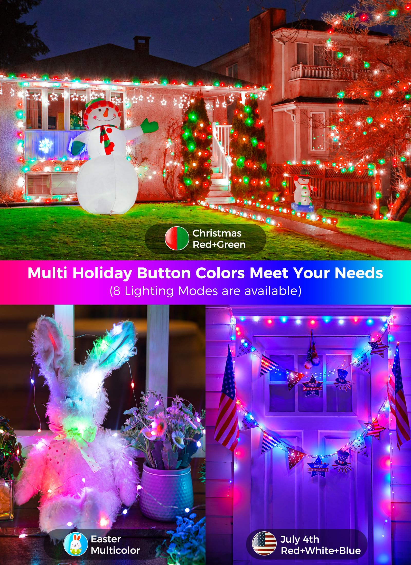 Foto 7 pulgar | Guirnalda De Luces Minetom Que Cambian De Color, 22 Colores, 20 M, 200 Led - Venta Internacional.