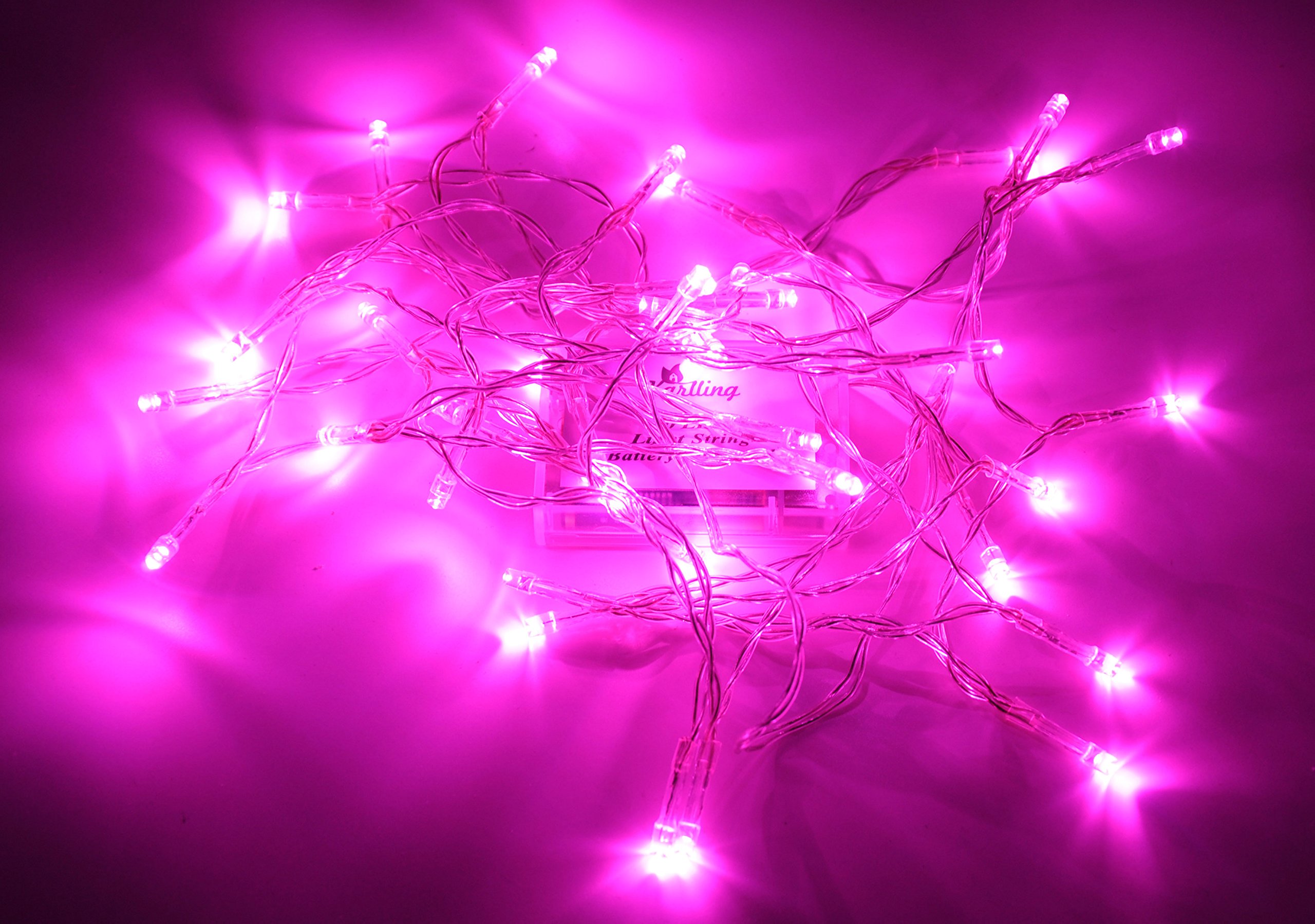 Foto 3 pulgar | Cadena De Luces Fairy Light Karlling, Funciona Con Pilas, Rosa, 40 Led - Venta Internacional.