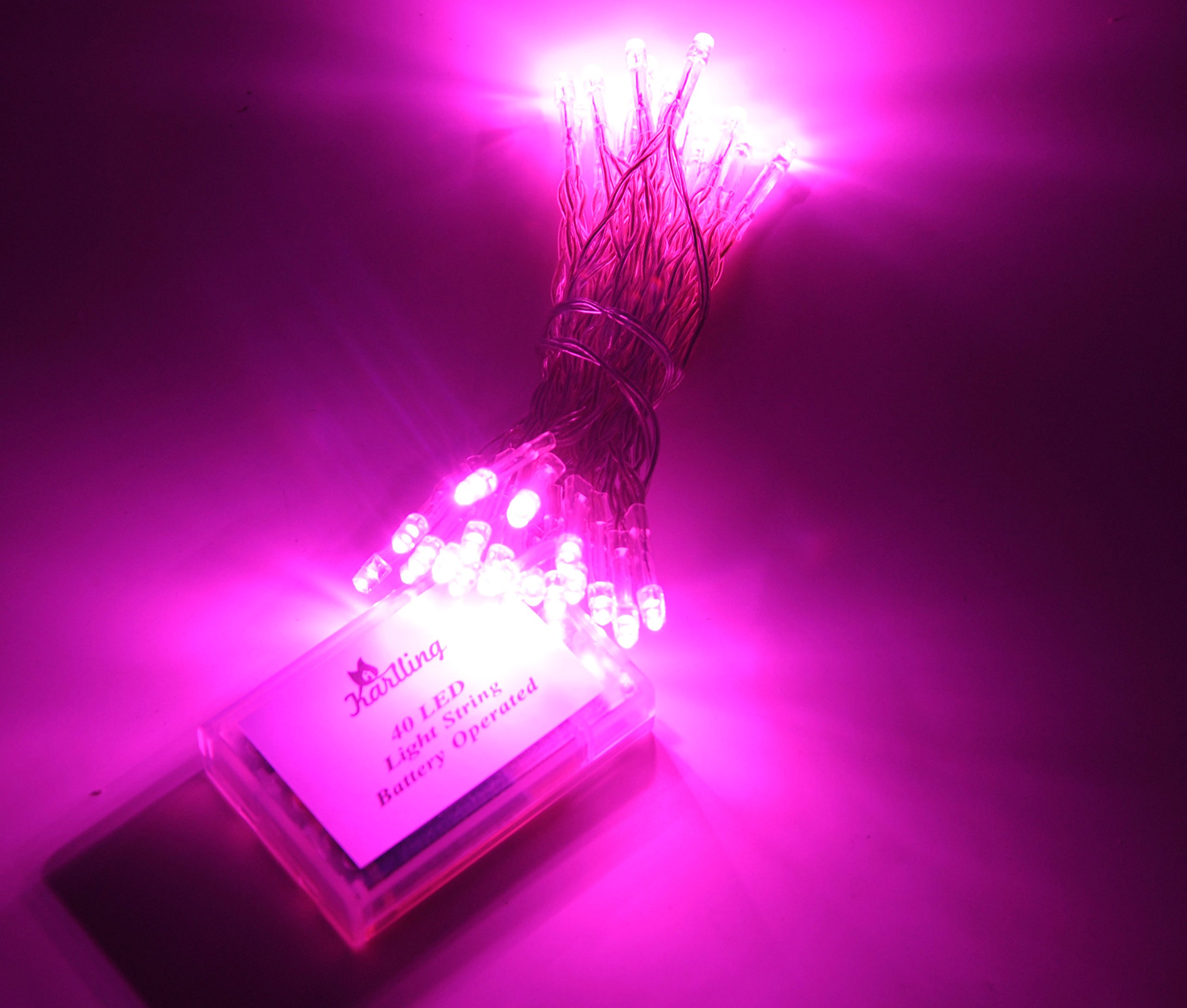Foto 7 pulgar | Cadena De Luces Fairy Light Karlling, Funciona Con Pilas, Rosa, 40 Led - Venta Internacional.