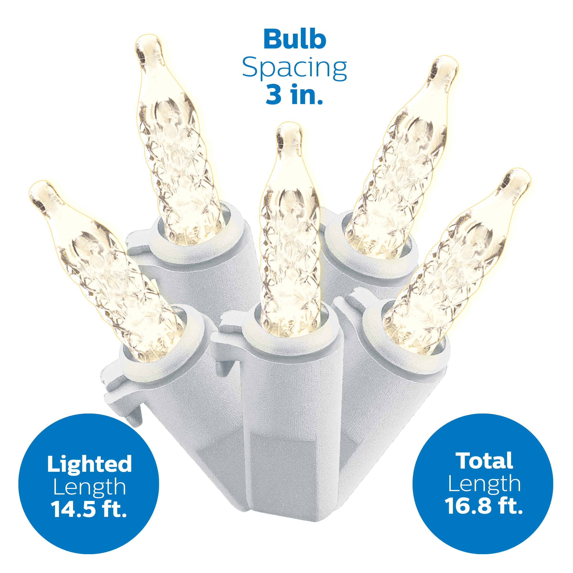 Foto 4 pulgar | Serie de Luces Philips 150 Led Blanco Cálido De 16.8 Pies Para Interiores Y Exteriores - Venta Internacional