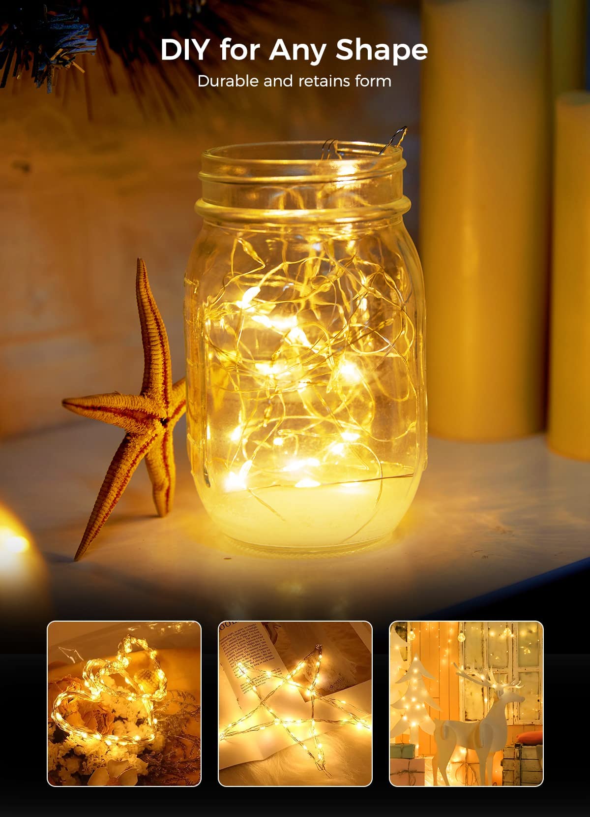 Foto 5 pulgar | Fairy Lights Brightown Funciona Con Pilas De 7 Pies Y 20 Led, Paquete De 12 - Venta Internacional.