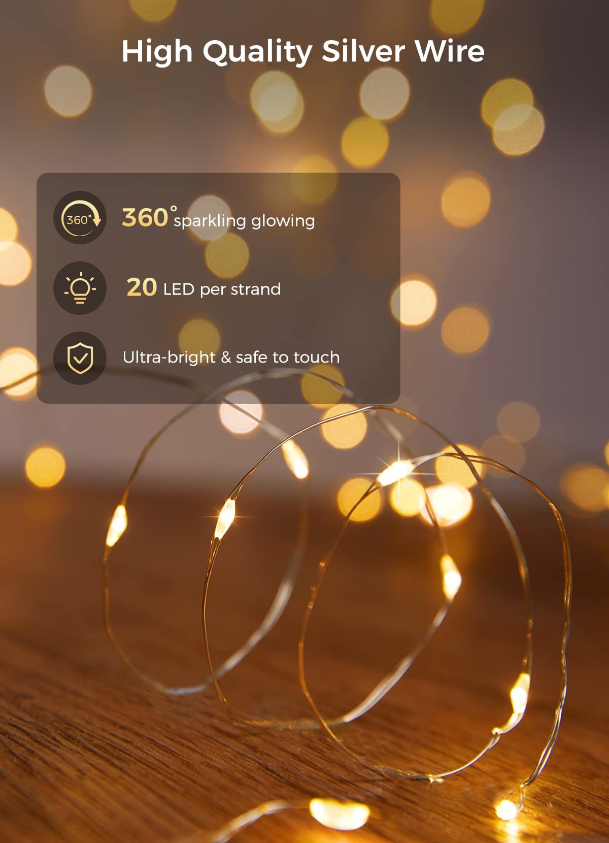 Foto 7 pulgar | Fairy Lights Brightown Funciona Con Pilas De 7 Pies Y 20 Led, Paquete De 12 - Venta Internacional.