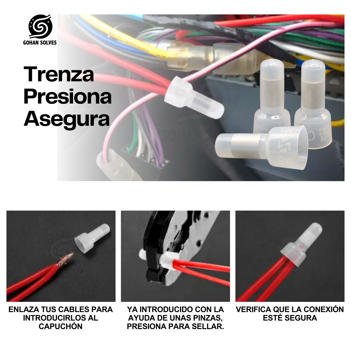 Foto 4 | Capuchón Para Conexión De Presión, Empalme Final Tipo A, 100 Pz