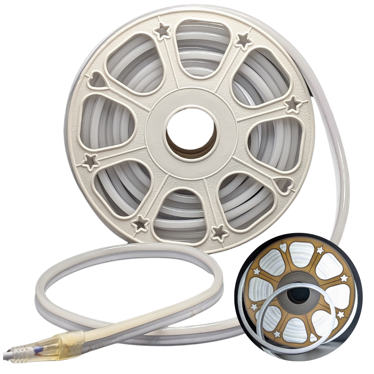 Manguera Led Neon 25m Blanco Frío 110v Cable Para Conexión