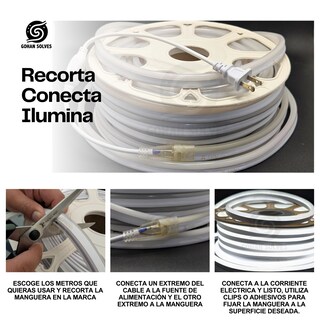 Foto 3 | Manguera Led Neon 25m Blanco Frío 110v Cable Para Conexión