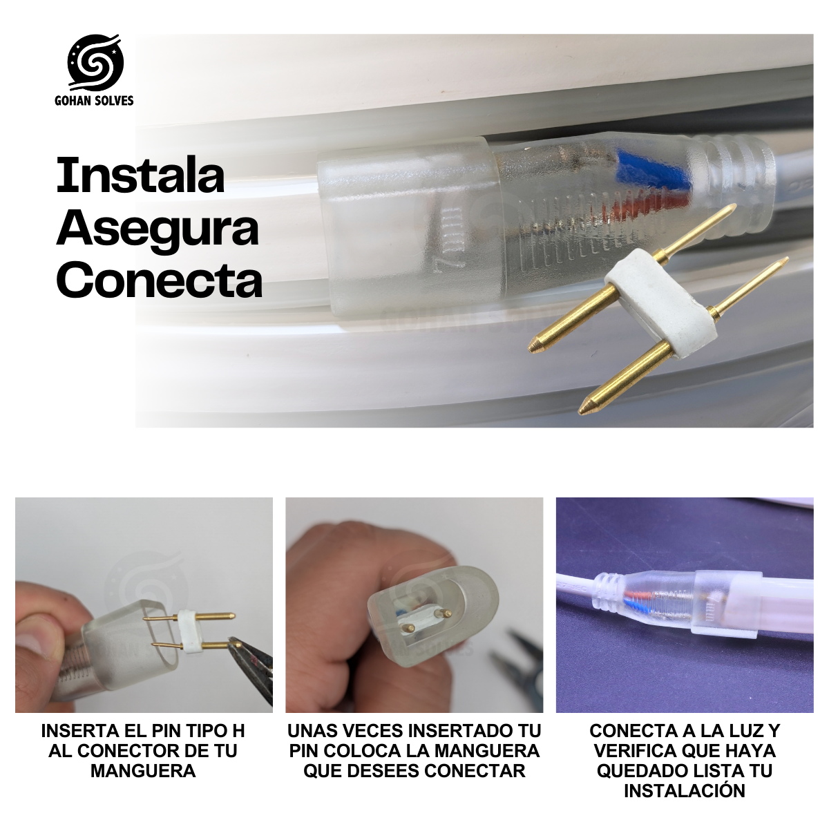 Foto 4 pulgar | Conector 2 Pines, 6mm, 5050, Tira Led De 110v, Tipo H, 12pz