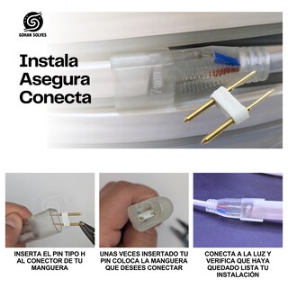 Foto 3 | Conector 2 Pines, 6mm, 5050, Tira Led De 110v, Tipo H, 12pz