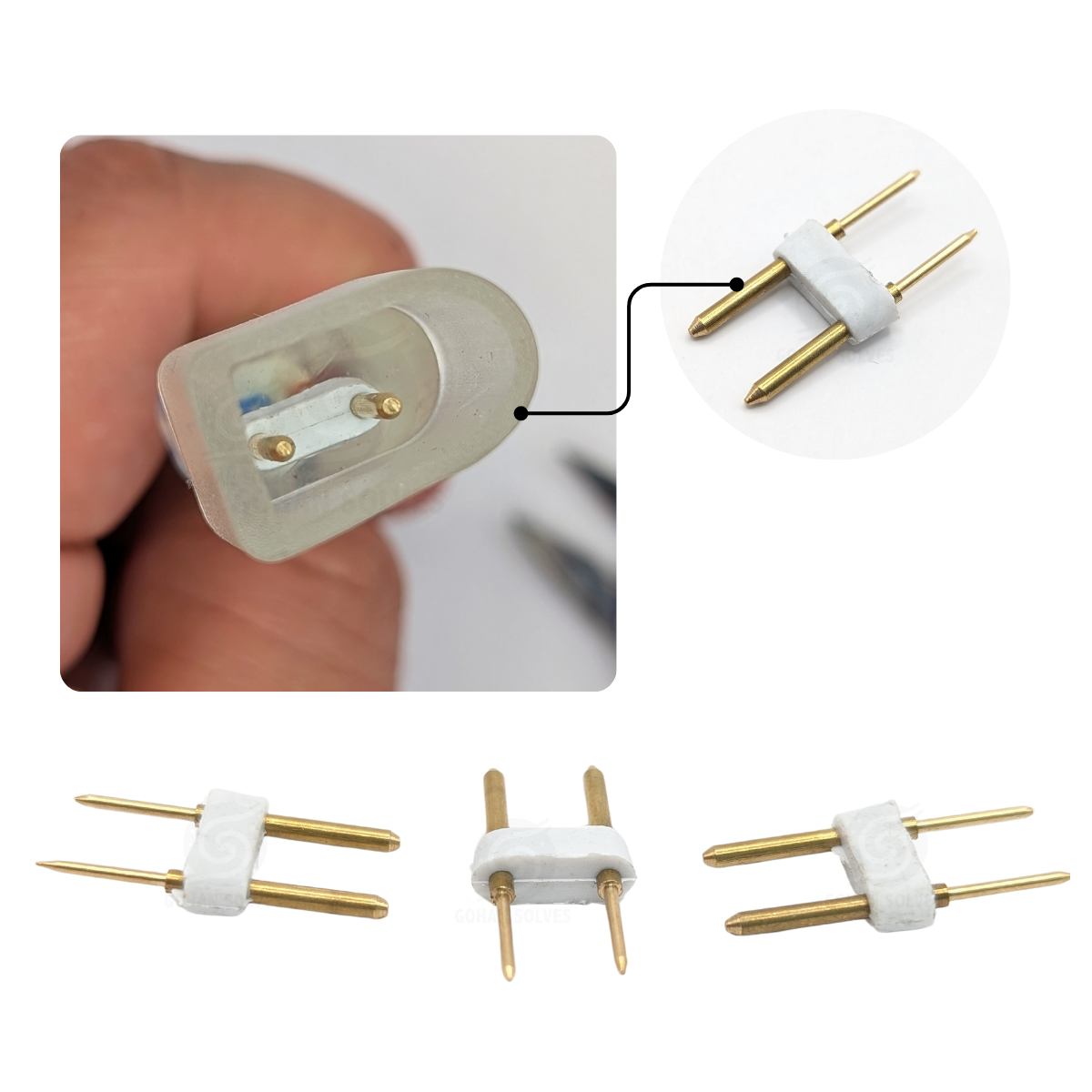 Foto 7 pulgar | Conector 2 Pines, 6mm, 5050, Tira Led De 110v, Tipo H, 12pz