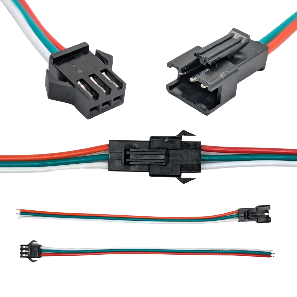 Foto 2 pulgar | Conectores Jst 3 Pin Macho/hembra 22 Awg Para Led 15 Pares