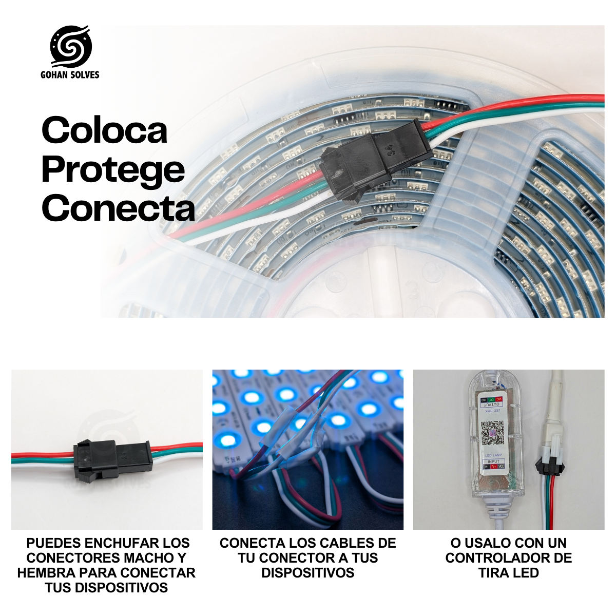Foto 5 pulgar | Conectores Jst 3 Pin Macho/hembra 22 Awg Para Led 15 Pares