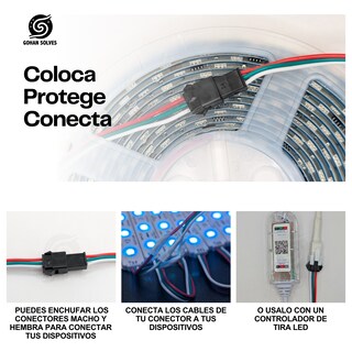 Foto 4 | Conectores Jst 3 Pin Macho/hembra 22 Awg Para Led 15 Pares