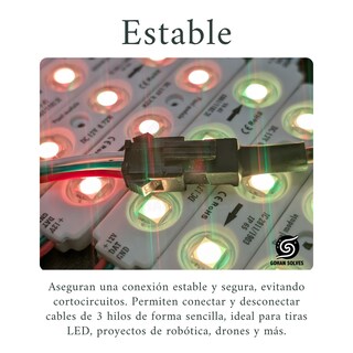 Foto 5 | Conectores Jst 3 Pin Macho/hembra 22 Awg Para Led 15 Pares