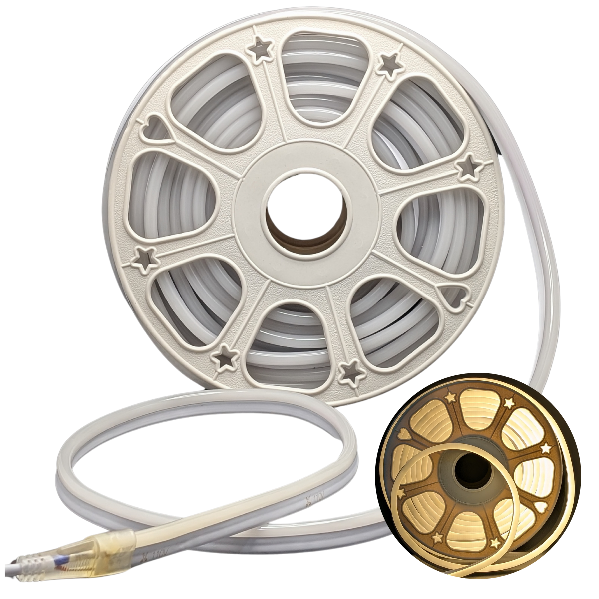 Manguera Led Neon 25m Blanco Cálido 110v Cable Para Conexión