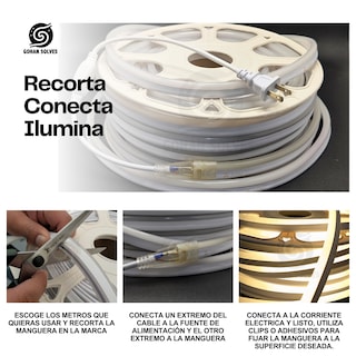 Foto 3 | Manguera Led Neon 25m Blanco Cálido 110v Cable Para Conexión