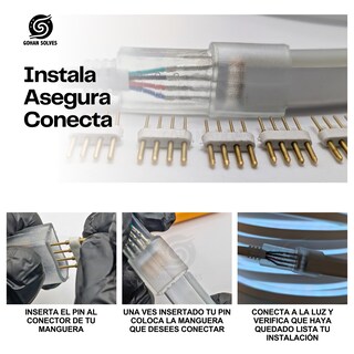 Foto 4 | Conector Para Tira Led, 4 Pines Para Manguera, Rgb 110v, 12 Pz