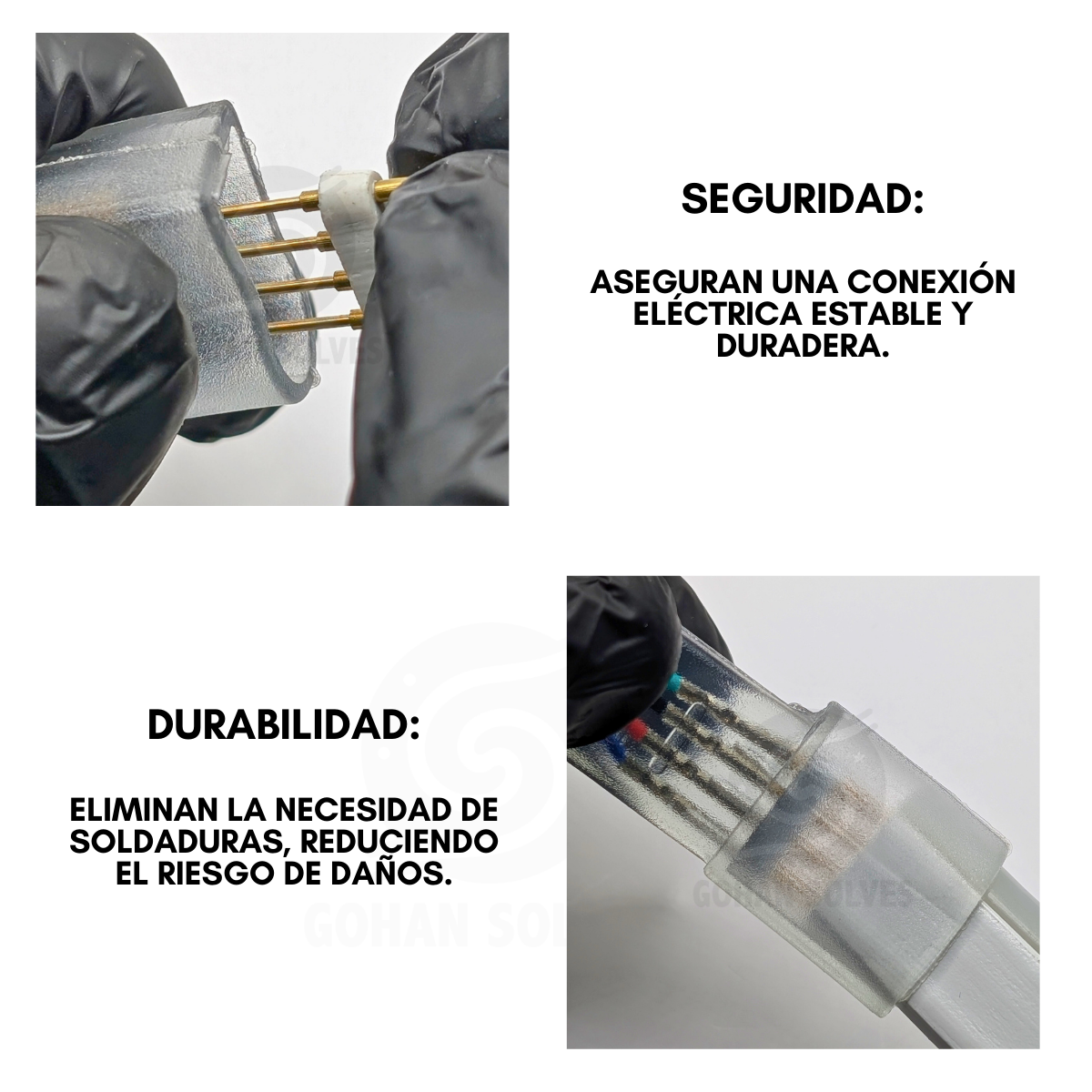 Foto 7 pulgar | Conector Para Tira Led, 4 Pines Para Manguera, Rgb 110v, 12 Pz