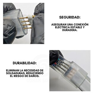 Foto 6 | Conector Para Tira Led, 4 Pines Para Manguera, Rgb 110v, 12 Pz
