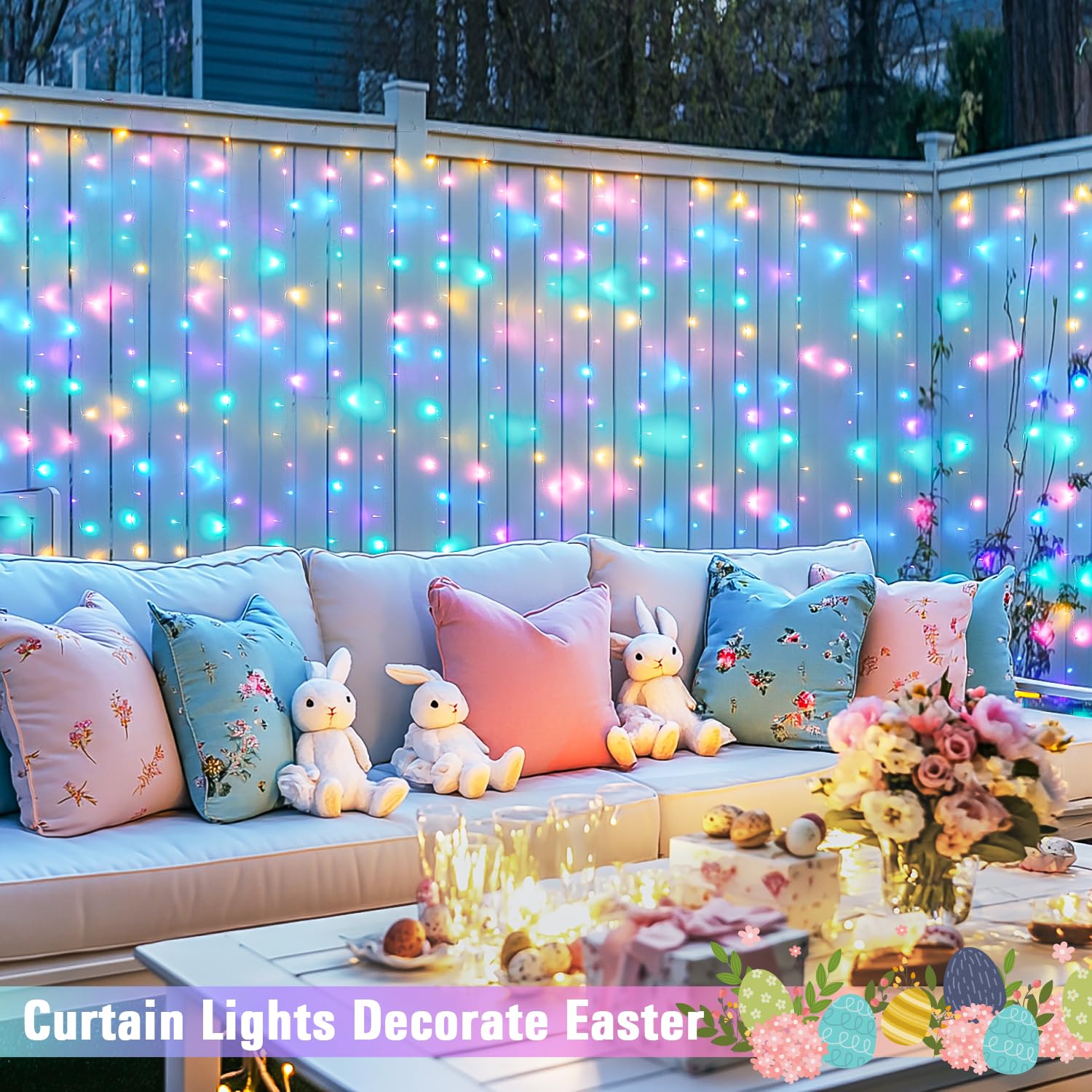 Foto 6 pulgar | Luces De Cortina Jmexsuss 300 Led De Pascua De 3 X 3 M Con Mando A Distancia - Venta Internacional.