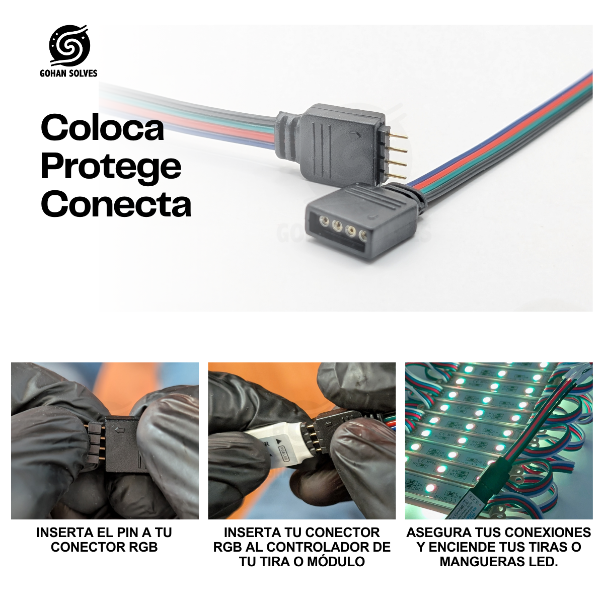 Foto 5 pulgar | Conector Con Cable De 4 Pines Para Tiras Led Rgb, 12 Piezas