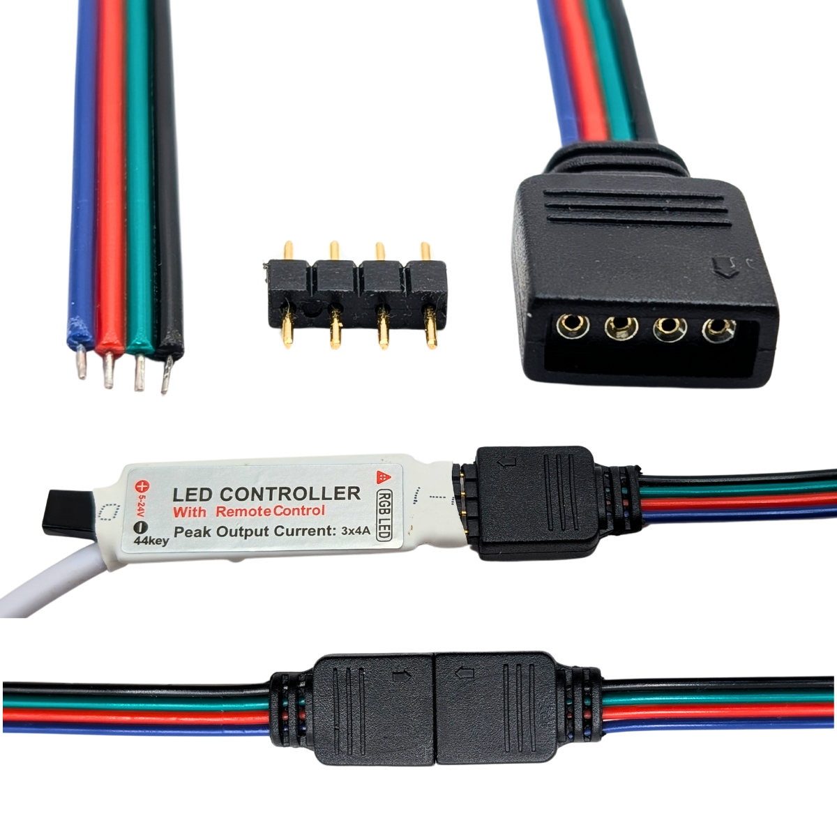 Foto 7 pulgar | Conector Con Cable De 4 Pines Para Tiras Led Rgb, 12 Piezas