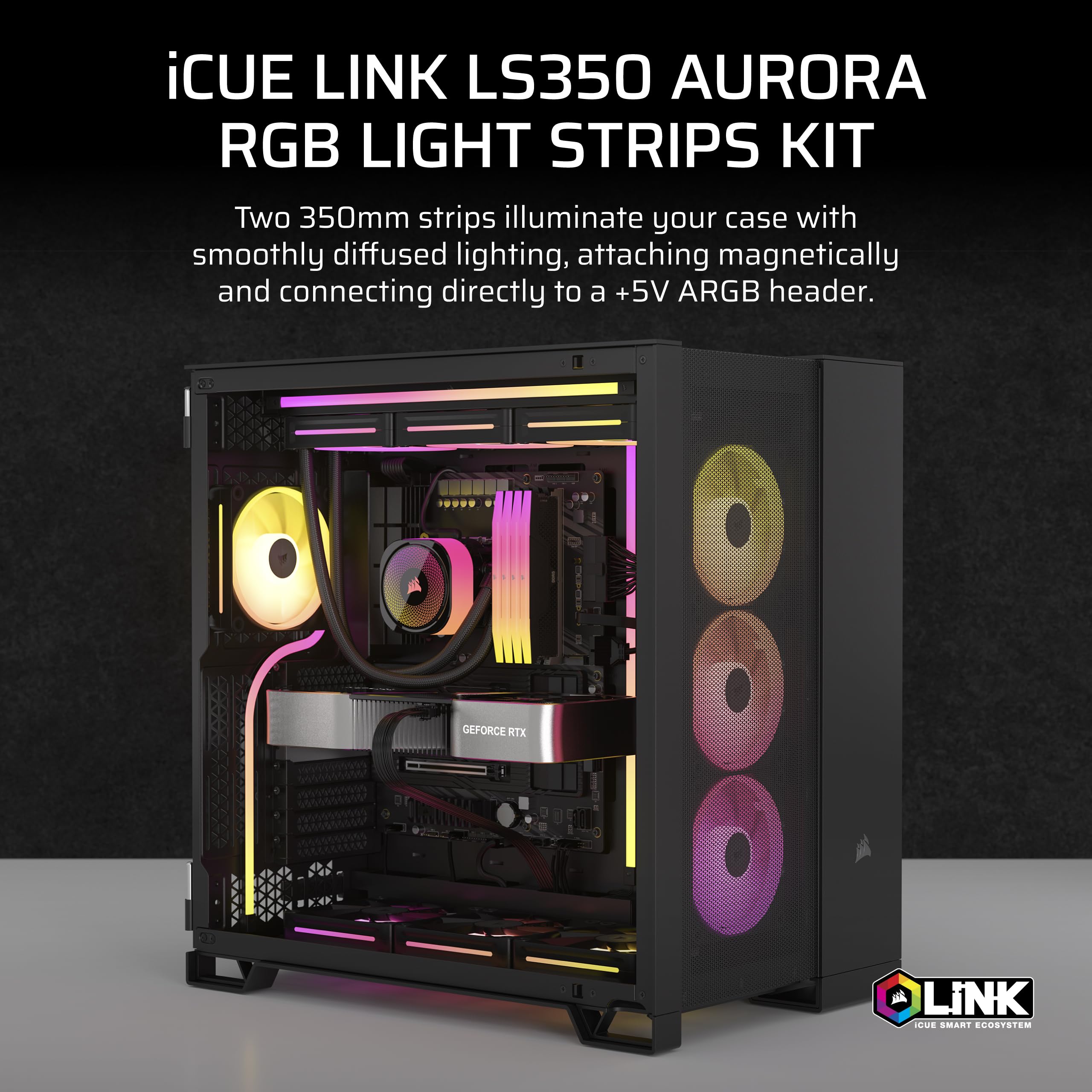 Foto 3 pulgar | Kit De Tiras De Luz Rgb Corsair Icue Link Ls350 Aurora 350 Mm - Venta Internacional.