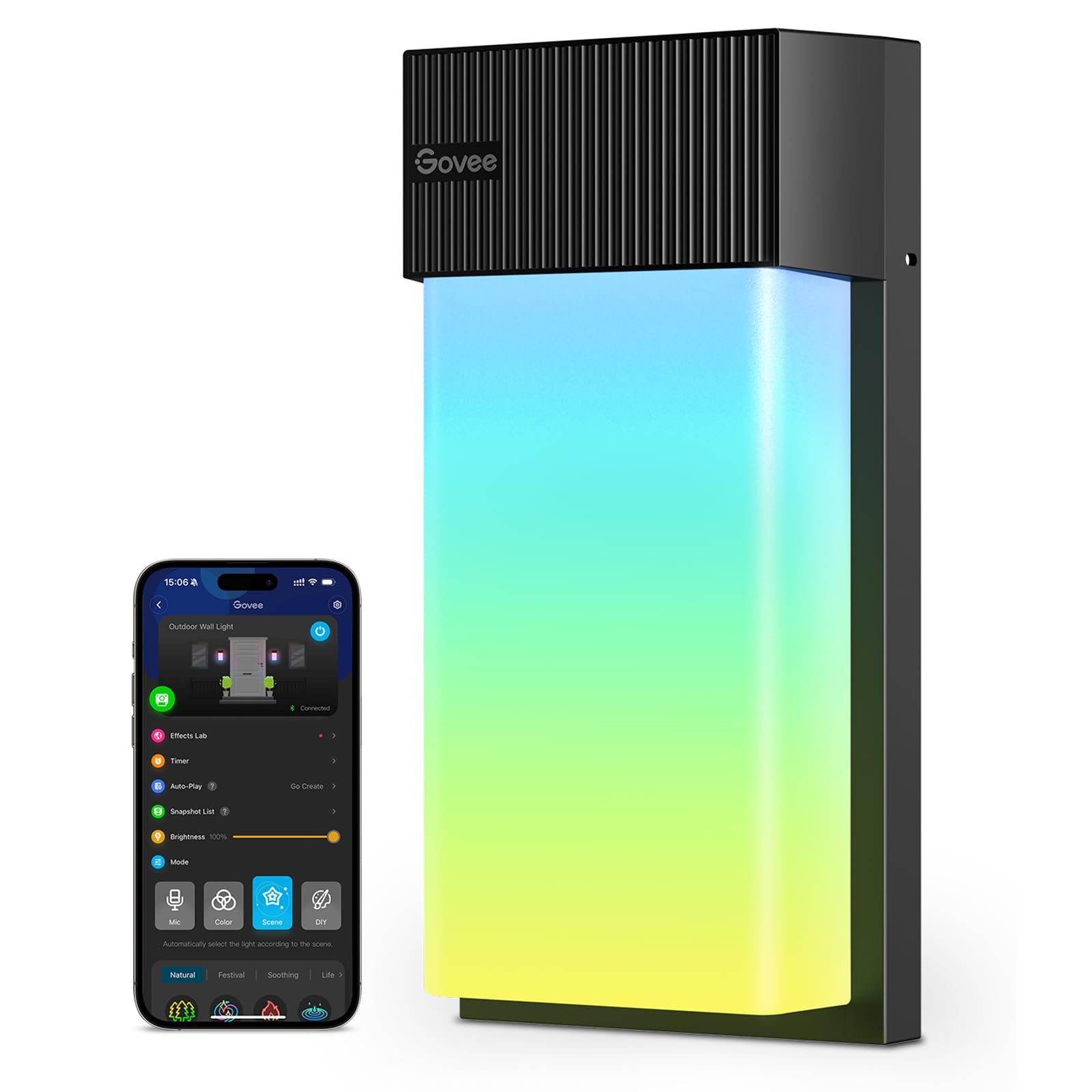Lámpara De Pared Exterior Govee 1500lm Smart Rgbic A Prueba De Agua, Paquete De 1 Unidad - Venta Internacional.