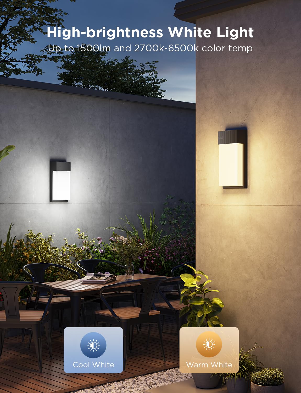Foto 5 | Lámpara De Pared Exterior Govee 1500lm Smart Rgbic A Prueba De Agua, Paquete De 1 Unidad - Venta Internacional.