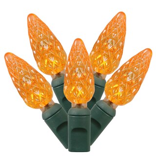 Foto 1 | Juego De Luces Led Vickerman 100 Luces C6 Naranja Sobre Cable Verde - Venta Internacional.