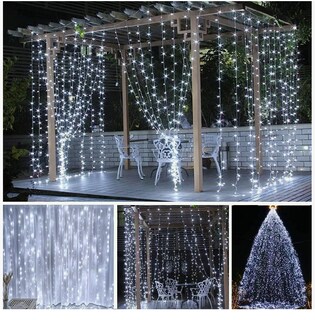 Foto 4 | Luces tipo Cortina con 300 Luces Blancas 3 x 3 m