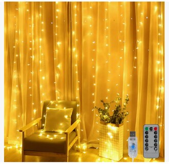 Foto 1 | Luces tipo Cortina con 300 Luces Amarillas 3 x 3 m