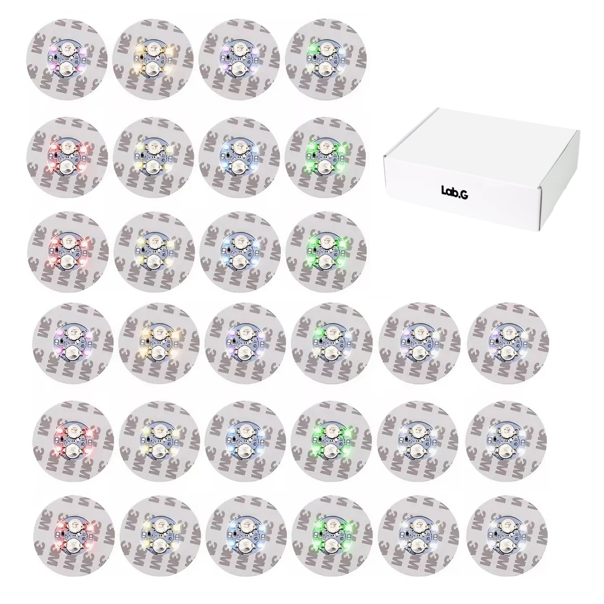 30 Pegatinas Para Botellas Posavasos Luces Taza Tapete Led  Multicolor