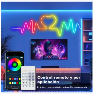 Foto 4 | Tiras De Luces Neón Flex Led 3m Bluetooth Rgbic App Control Remoto,para Luz De Fondo De Tv Y Computadora