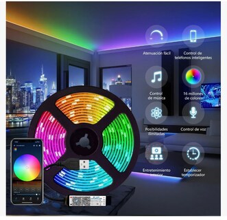 Foto 3 | 5m Tiras Led Luces 5050 Rgb Tira Led Multicolor Decoración