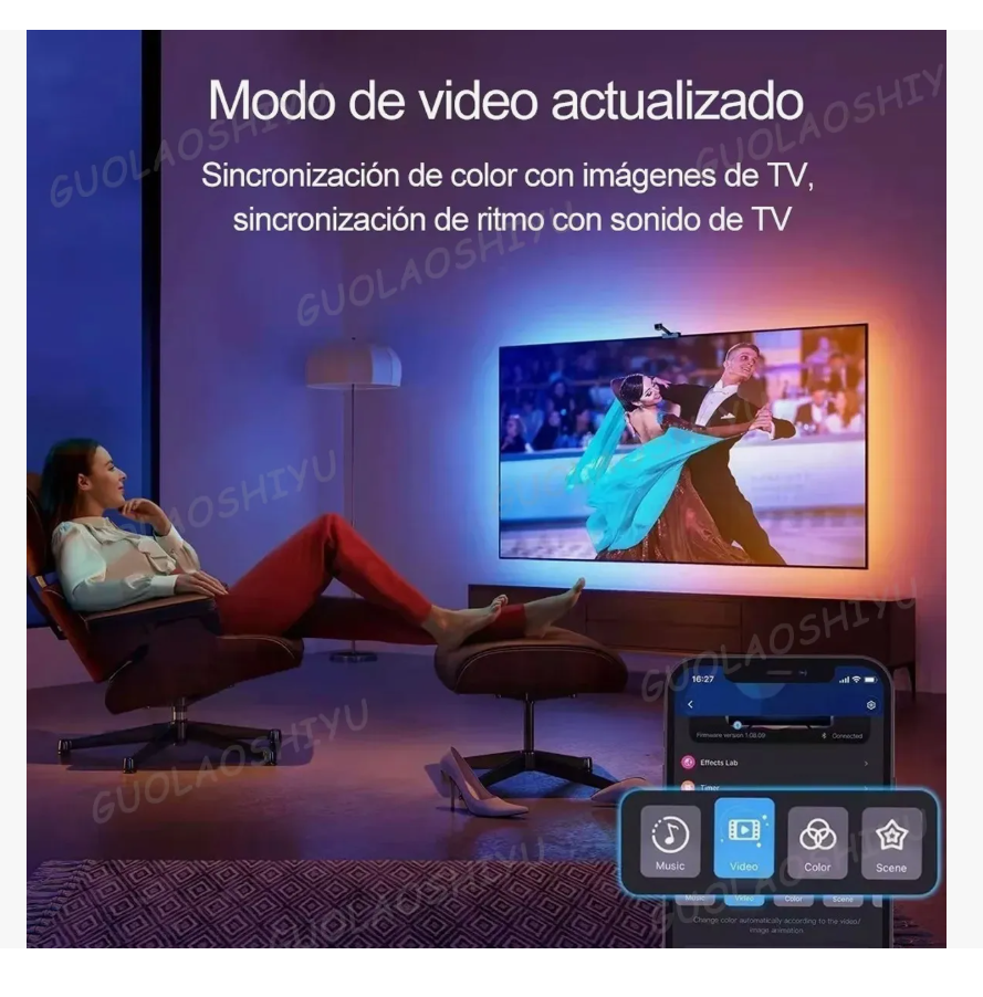Foto 3 | Tira Led Televisión Wifi Luz Alexa De Inmersión Con Cámara