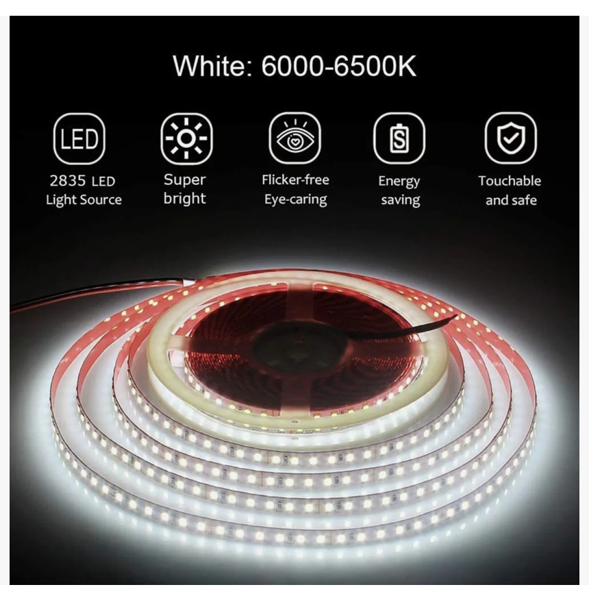 Foto 3 pulgar | Tira De Luces Led Blancas Regulador 10m 1200led Para Hogar