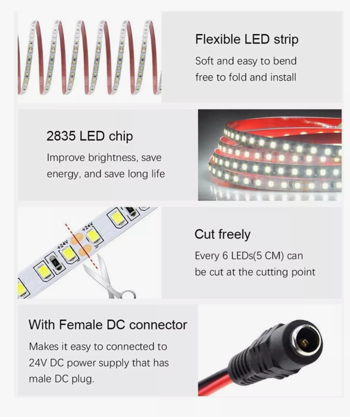 Foto 5 pulgar | Tira De Luces Led Blancas Regulador 10m 1200led Para Hogar