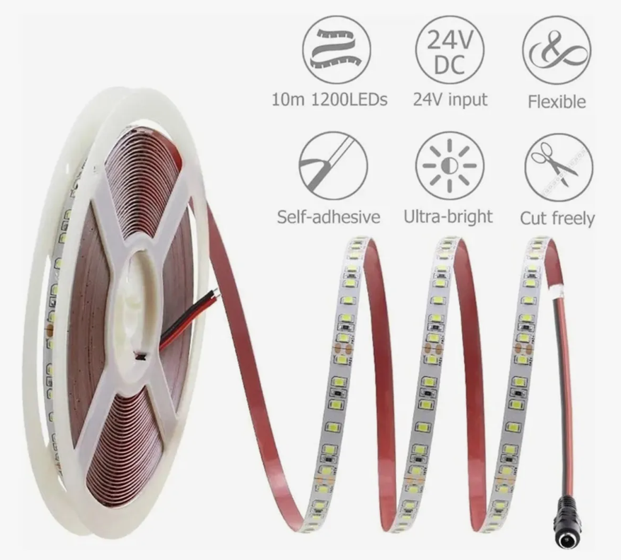 Foto 6 pulgar | Tira De Luces Led Blancas Regulador 10m 1200led Para Hogar