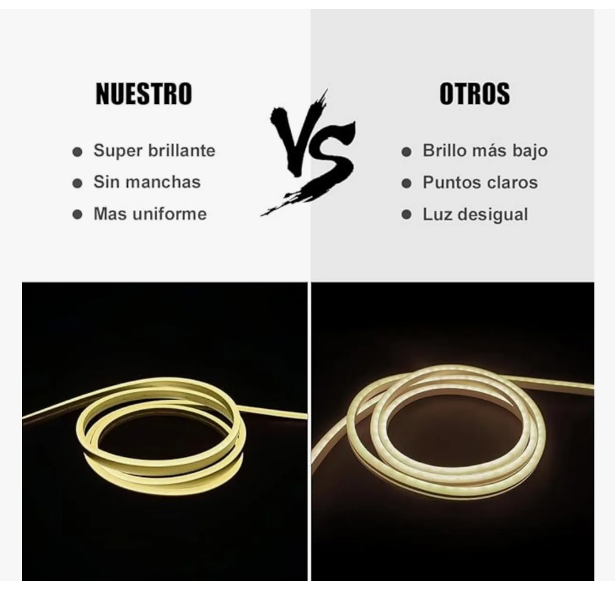 Foto 4 pulgar | Tiras De Led Luz Neón Flexible 10m Manguera Con Fuente Ip67