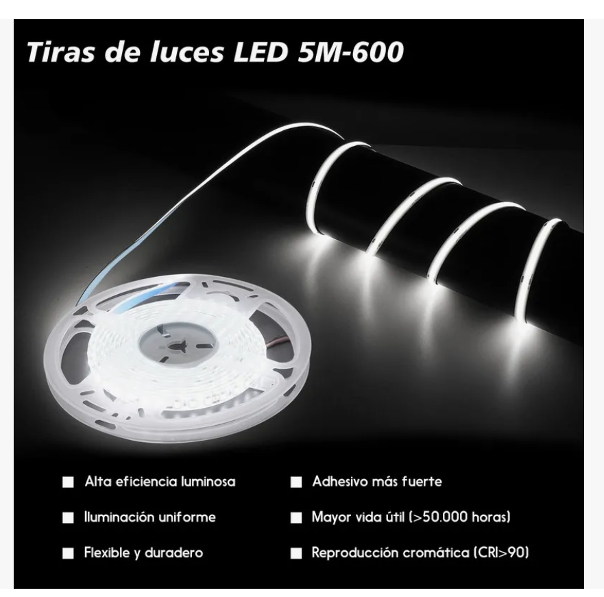 Foto 5 pulgar | Tira De Luz Led Blancas Regulable Ip67 5m 600led Para Hogar