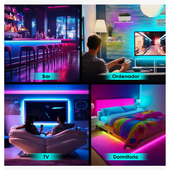 Foto 6 | Tira De Luces Led 10m Usb Rgb Luces Led Para Cuarto Multicolor Decoración