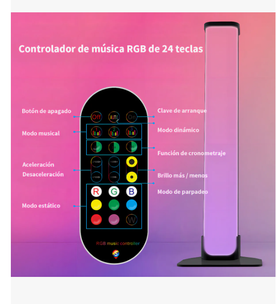 Foto 4 pulgar | Barra de Luz Led 2 Piezas con App Control Luz Ambiental
