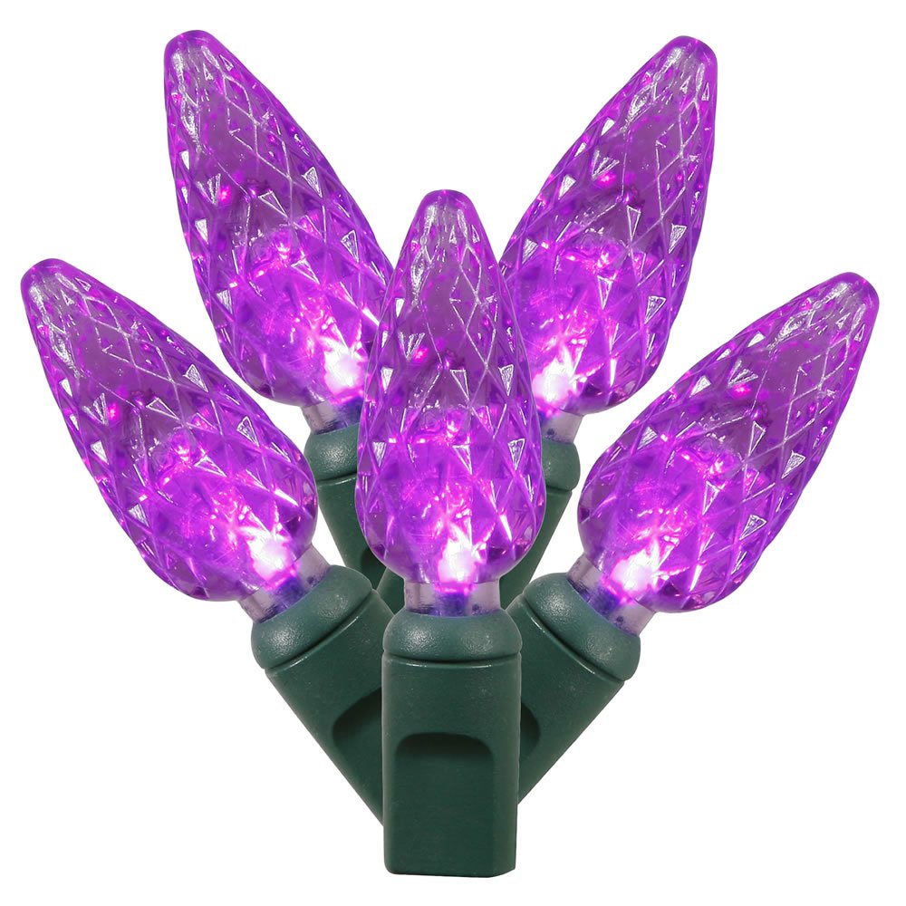 Foto 2 pulgar | Juego De Luces Led Vickerman 50 Luces Moradas C6 Sobre Cable Verde - Venta Internacional.