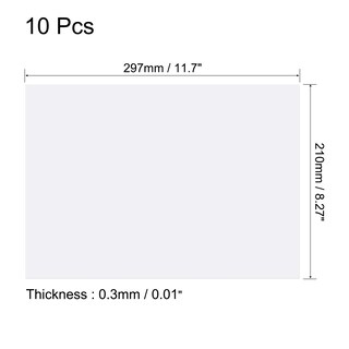 Foto 2 | Láminas Superpuestas Para Filtros De Iluminación De Gel Uxcell A4, Pvc Transparente, 0,3 Mm - Venta Internacional.