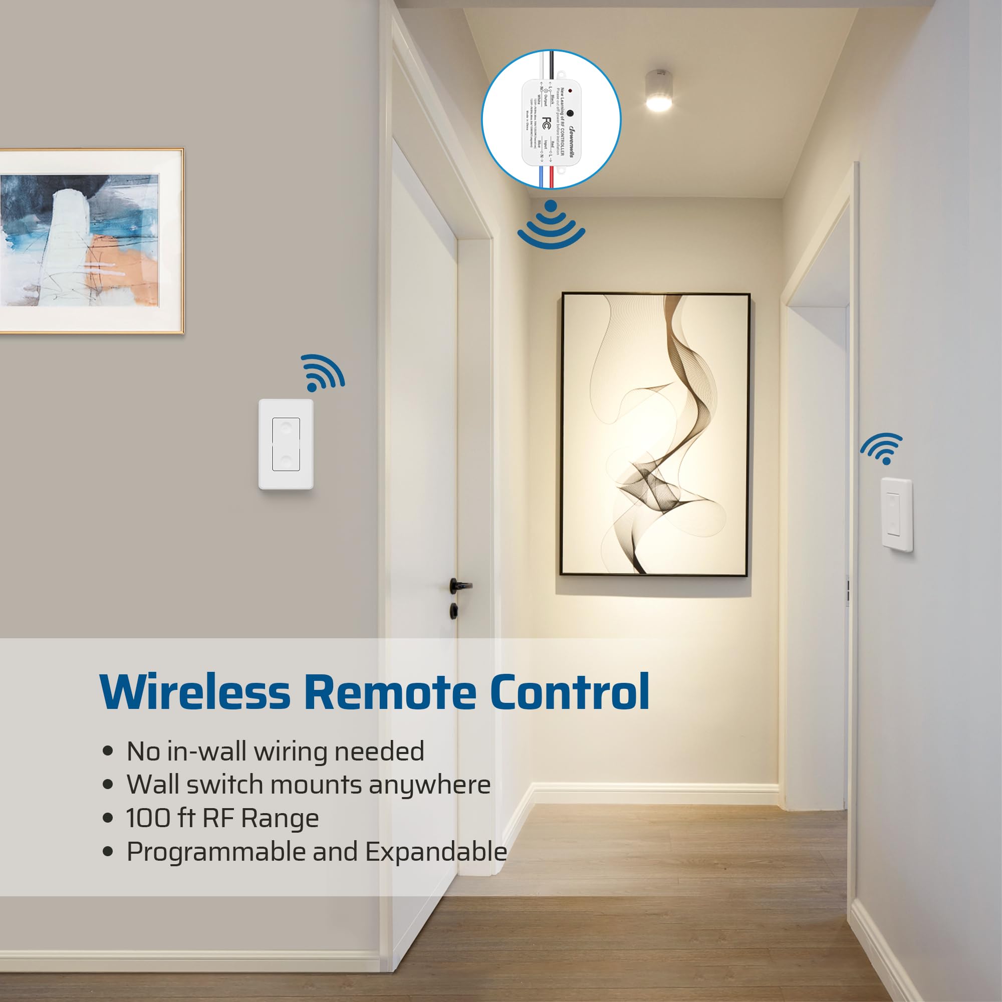 Foto 4 | Kit De Interruptor De Luz Inalámbrico Dewenwils Programable Con Alcance De 100 M - Venta Internacional.