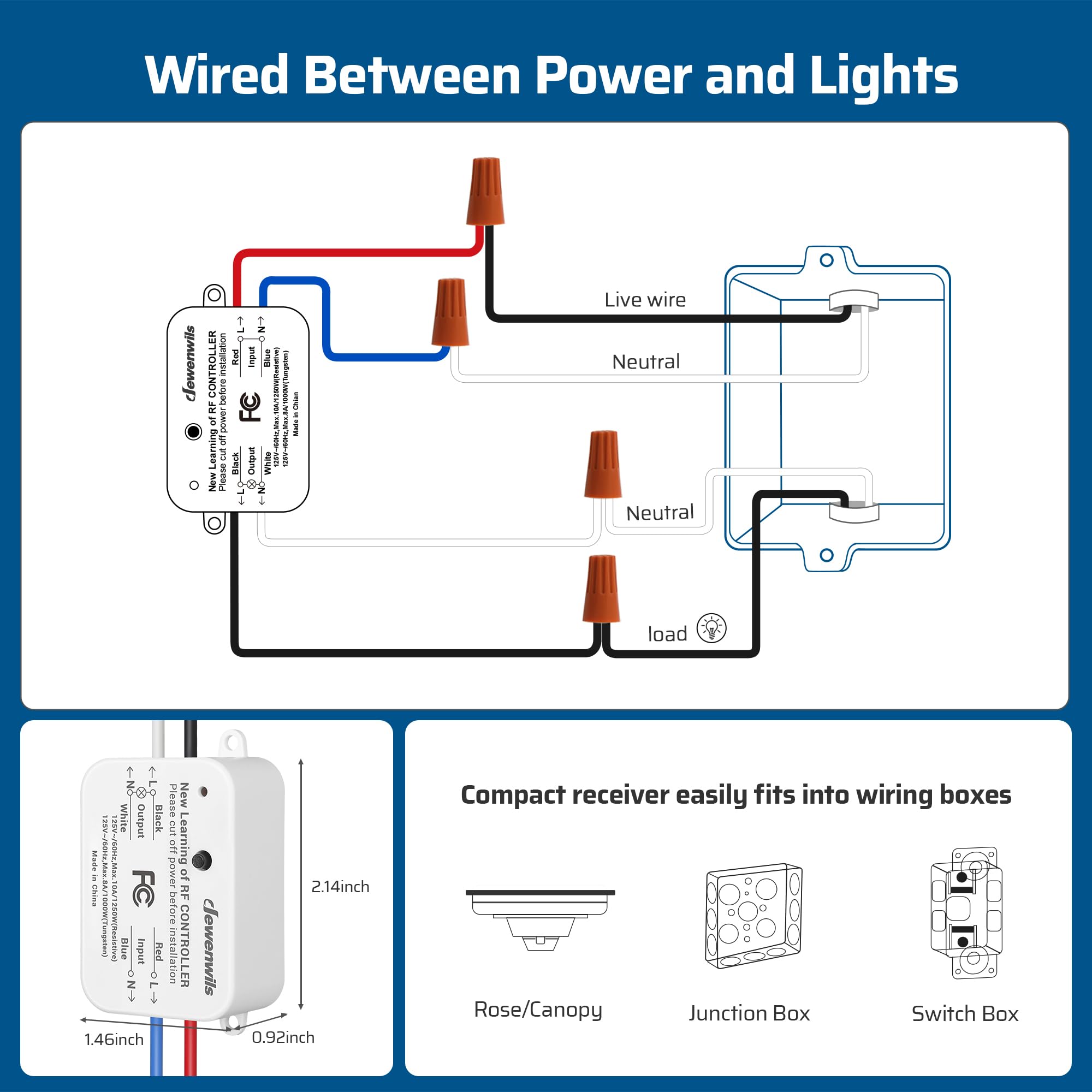 Foto 6 pulgar | Kit De Interruptor De Luz Inalámbrico Dewenwils Programable Con Alcance De 100 M - Venta Internacional.