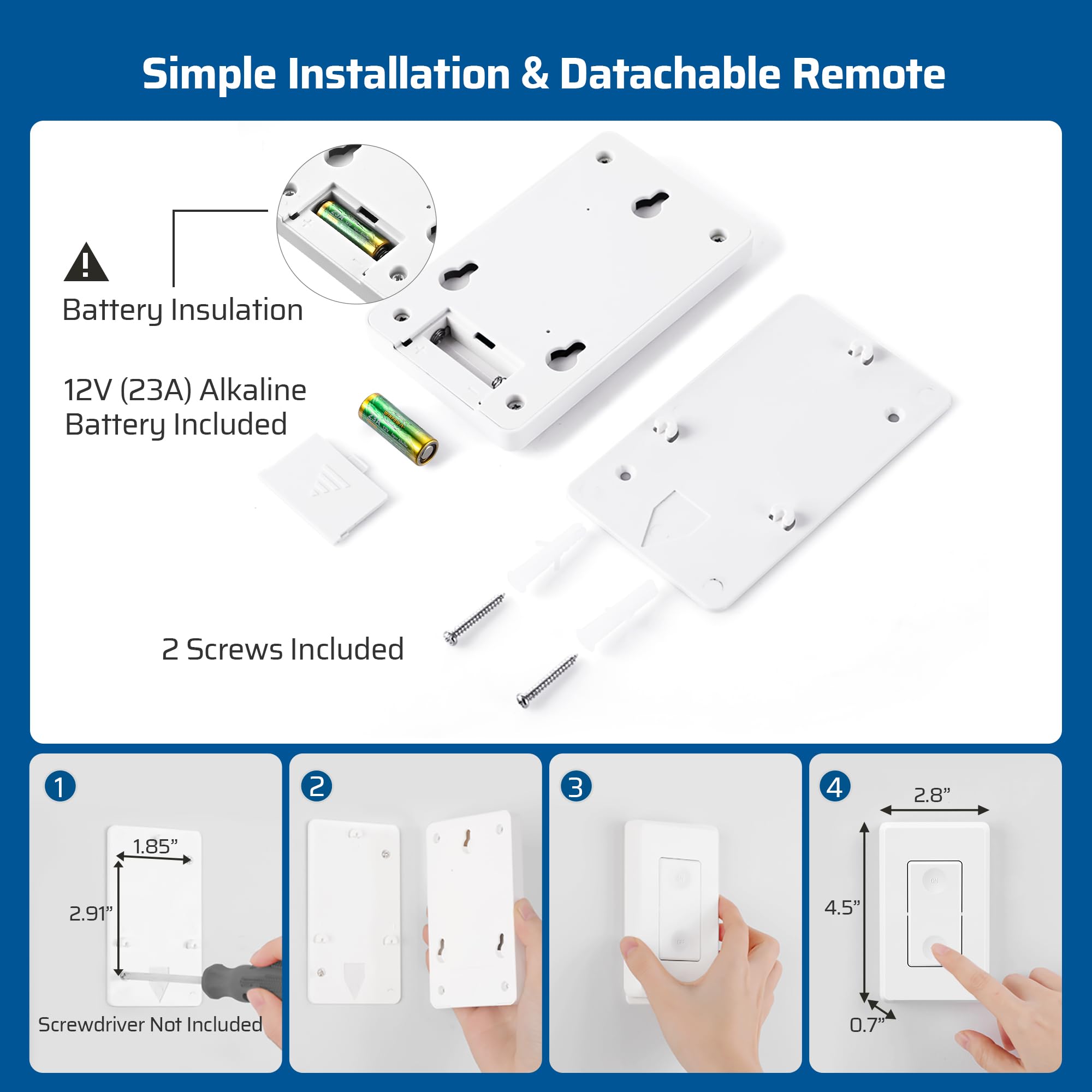 Foto 7 pulgar | Kit De Interruptor De Luz Inalámbrico Dewenwils Programable Con Alcance De 100 M - Venta Internacional.