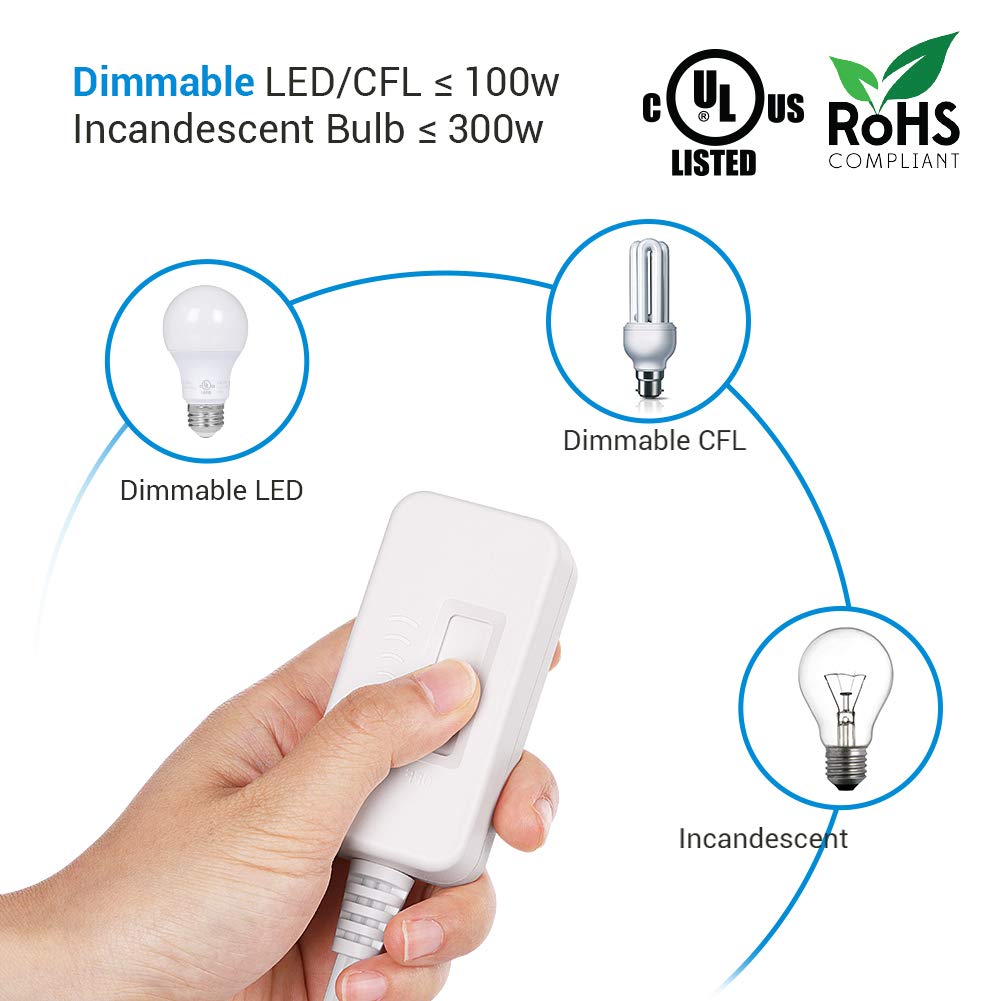 Foto 3 pulgar | Regulador De Intensidad Enchufable Dewenwils Con Bombilla Led Regulable - Venta Internacional.