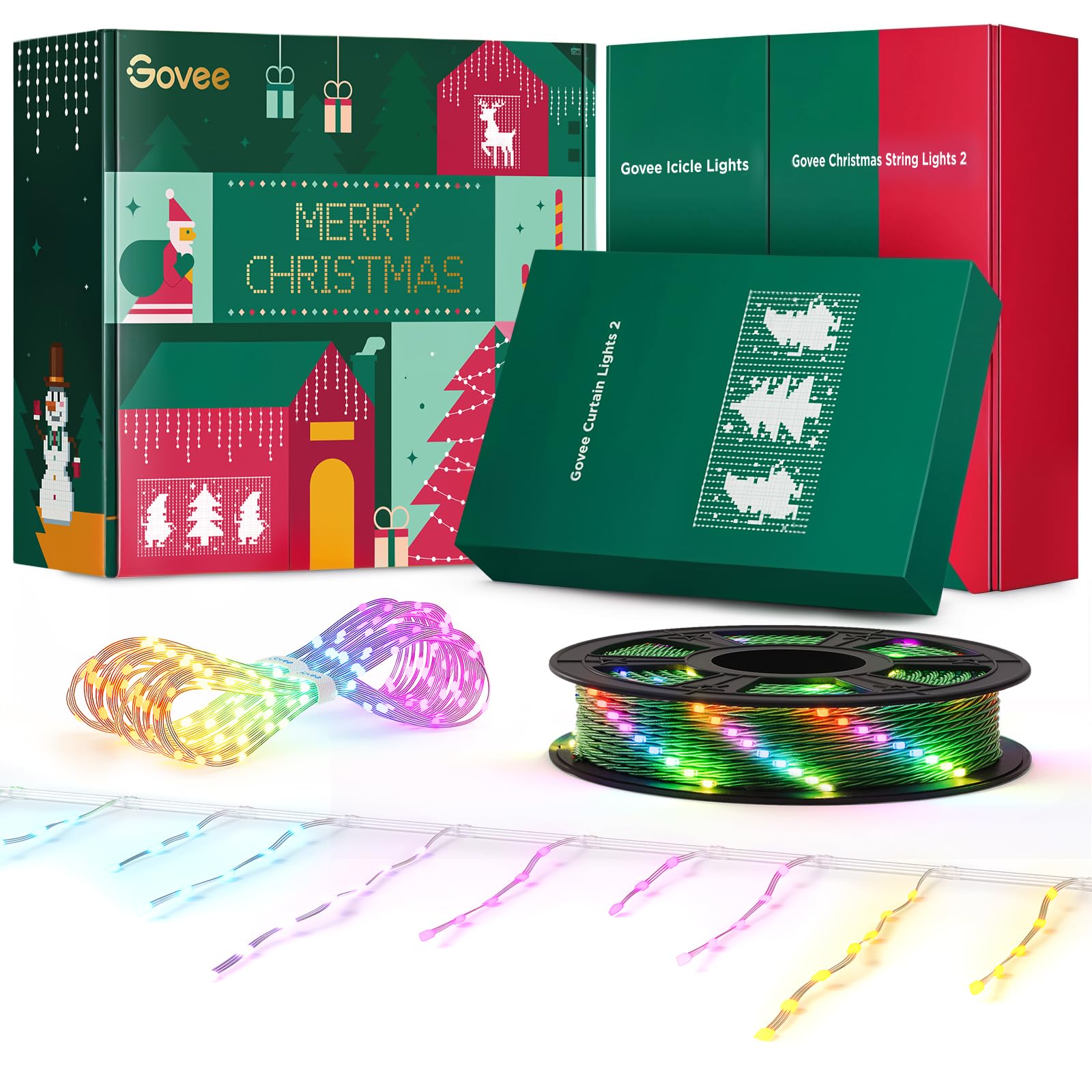 Juego De Luces Navideñas Govee Holly-jolly Rgbic Led, 1 Paquete - Venta Internacional.