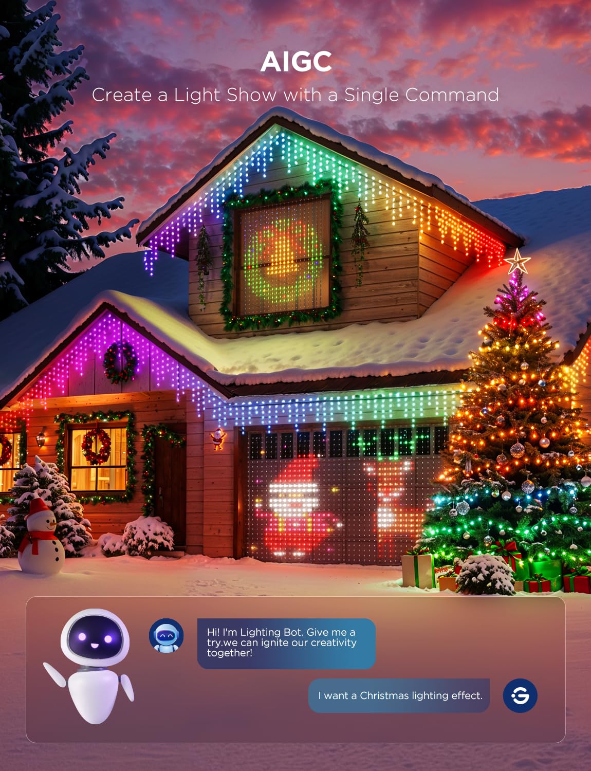 Foto 3 | Juego De Luces Navideñas Govee Holly-jolly Rgbic Led, 1 Paquete - Venta Internacional.